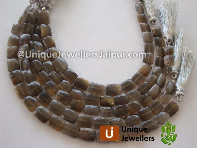 Golden Black Feldsphar Faceted Chicklet Beads